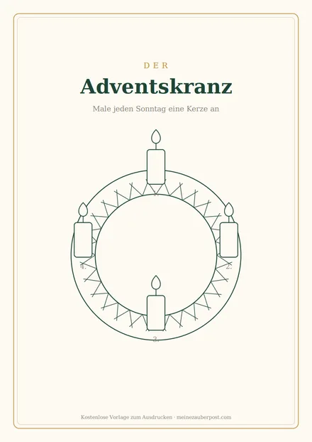 Vorschau: Adventskranz zum Ausmalen