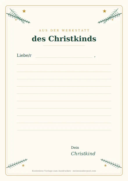 Vorschau: Briefpapier des Christkinds