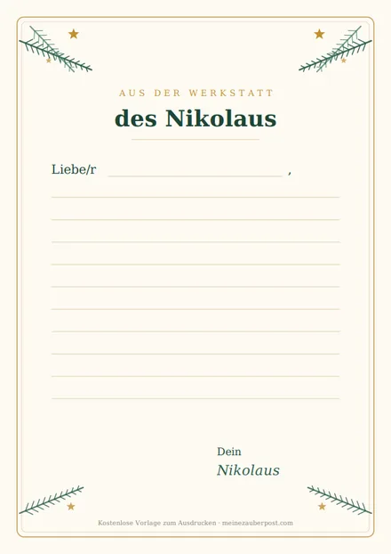 Vorschau: Briefpapier des Nikolaus