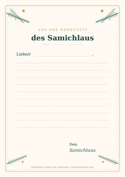 Vorschau: Briefpapier des Samichlaus