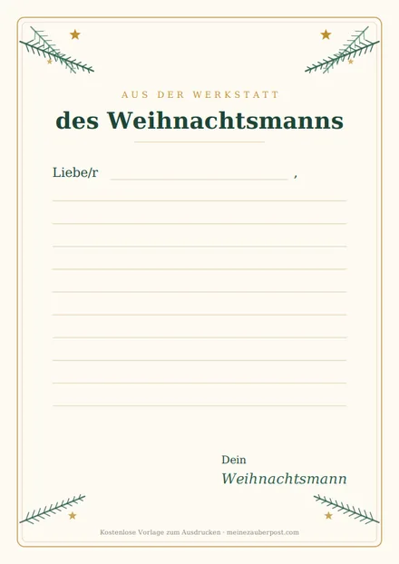 Vorschau: Briefpapier des Weihnachtsmanns