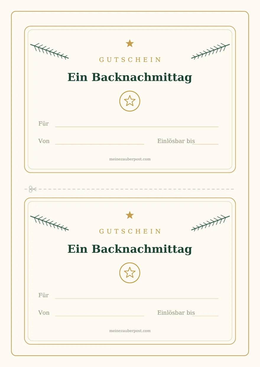 Vorschau der A4-Vorlage: Gutschein «Ein Backnachmittag»
