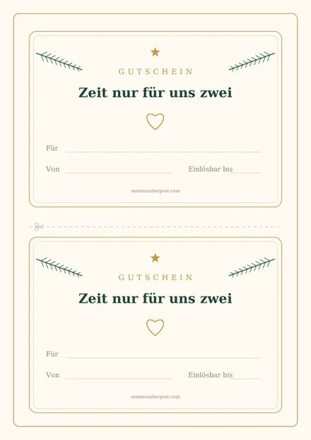 Vorschau: Gutschein «Zeit nur für uns zwei»