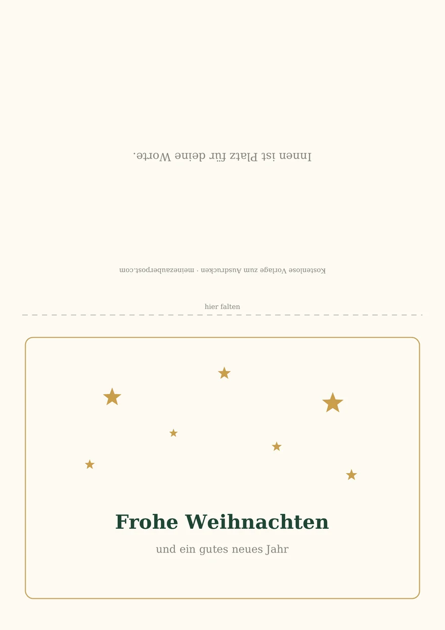Vorschau der A4-Vorlage: Weihnachtskarte «Sterne»