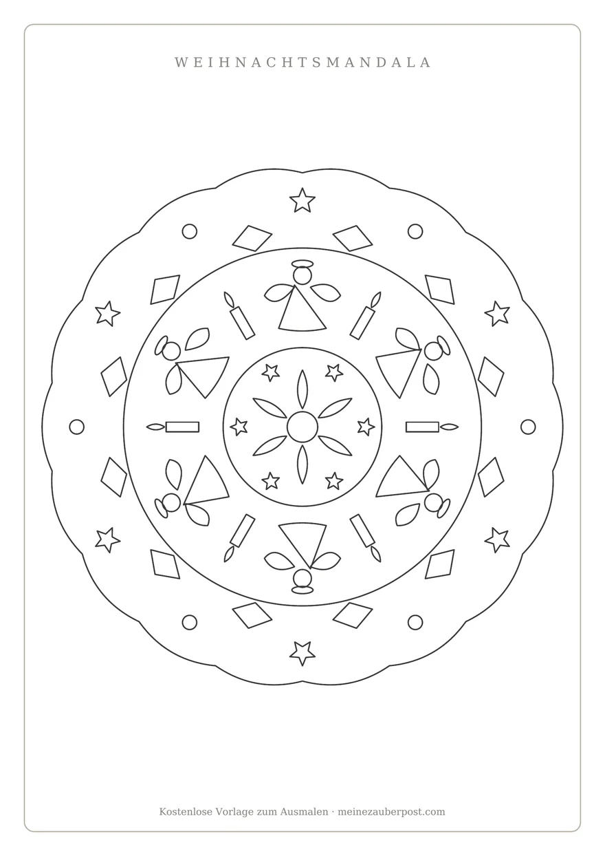 Vorschau der A4-Vorlage: Christkind-Mandala