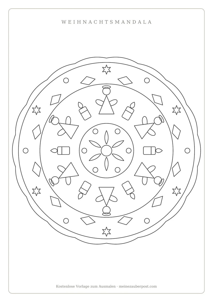 Vorschau der A4-Vorlage: Mandala «Engel»