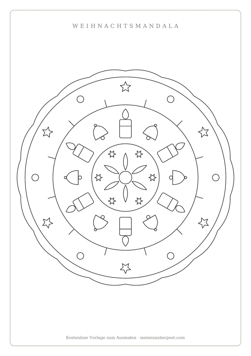 Vorschau der A4-Vorlage: Mandala «Kerzen»