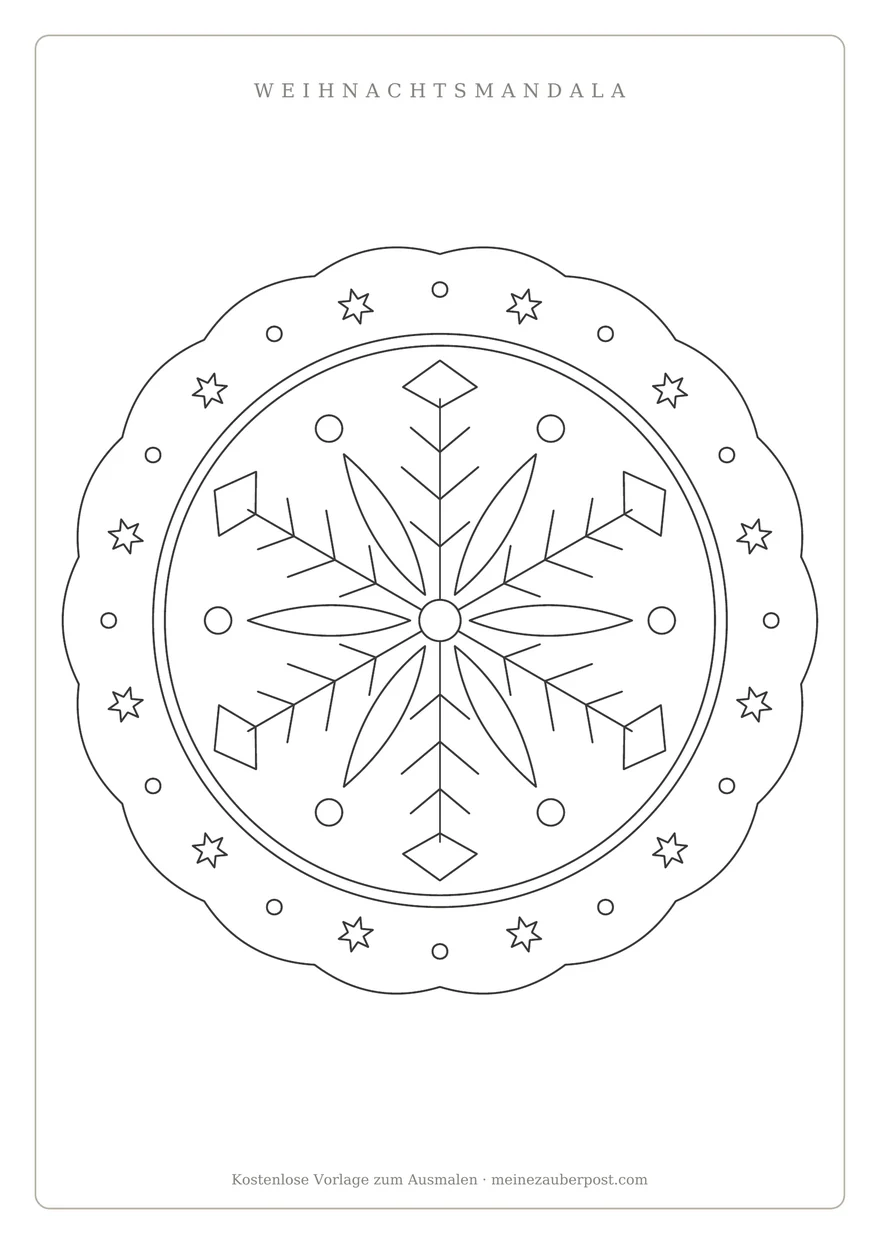 Vorschau der A4-Vorlage: Mandala «Schneeflocke»